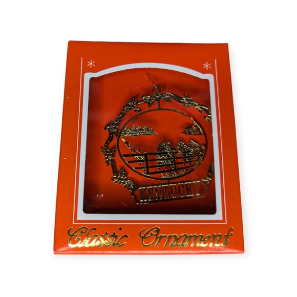 NWT Classic Ornament Gold Tone Kentucky Christmas Ornament - Picture 2 of 4